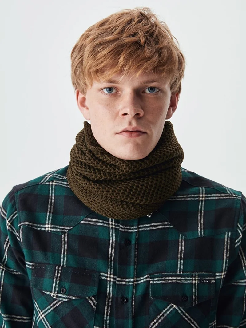 LTB Men's Knitted Green Scarf