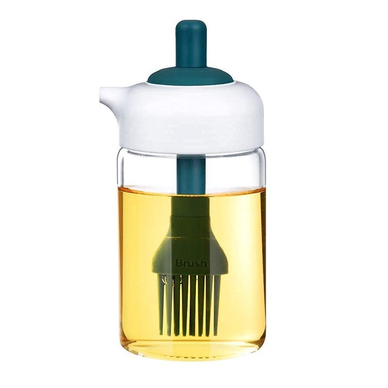 ShipFayda 2 In 1 Oil Dispenser Bottle With Silicone Oil Brush Condiment Jar Bottle Oil Container For CookingBakingFrying Kitchen Tool Accessories Multicolor