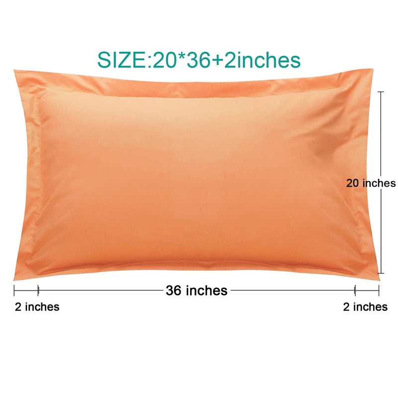 إن تي باي NTBAY King Pillow Sams - 2 Pack Microfiber 20x36 Covers Sham - Super Super and Dozy Wrinkle Resistant 20x36 Indces Oxford Plowcases Pale Orange  - Image 2