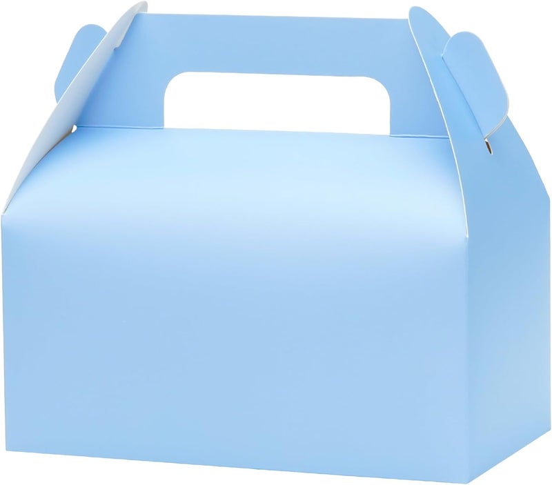 UnicoPak 30 Pack Baby Blue Gable Treat Boxes Party Favor Goodie Bag Boxes for Candy Treats Snacks Cookie Toys for Birthday Party Special Events, 6.5x3.5x3.5 Inches - Image 1