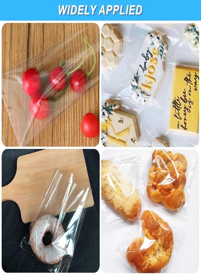 XINGZI 100 Pack 4 3/4in. X 6 1/2in Clear Resealable Cello/Cellophane Treat Bags Self Sealing Bags Food Safe for Cookie Candle Soap Candy Bakery Gift - Image 4