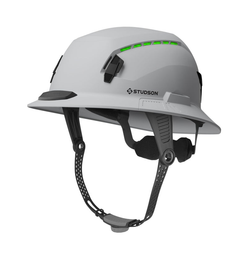 STUDSON SHK-1 Highbar Full Brim Class C Vented Safety Helmet | ANSI Z89.1 Type I & Type II | Koroyd Impact Protection | Highbar Chinstrap | Twiceme Integrated - HD Carbon - Image 1
