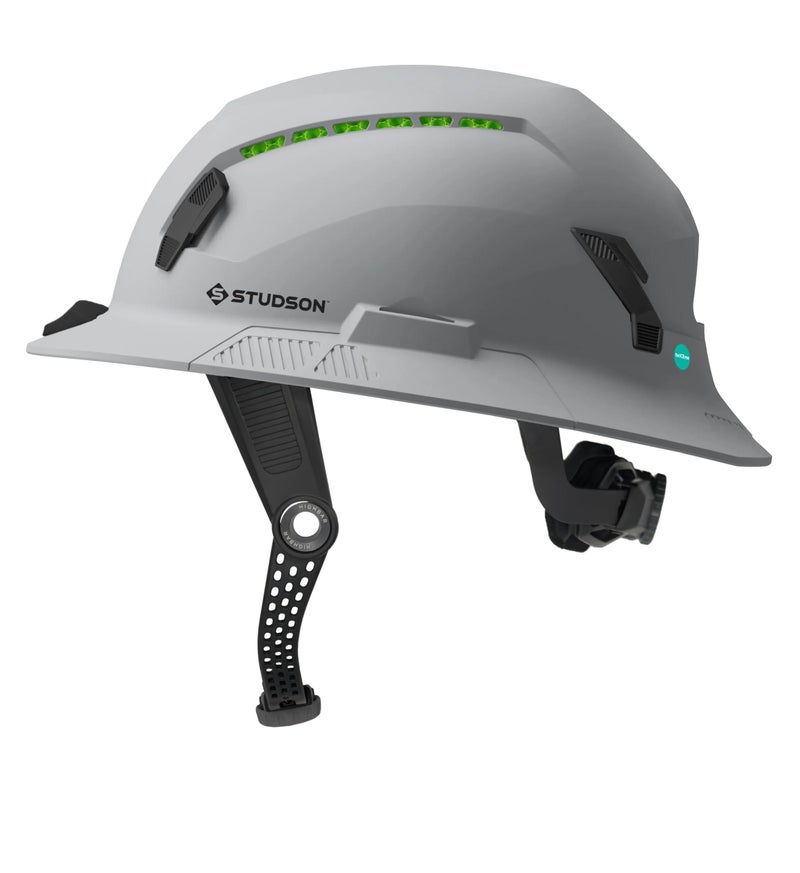 STUDSON SHK-1 Highbar Full Brim Class C Vented Safety Helmet | ANSI Z89.1 Type I & Type II | Koroyd Impact Protection | Highbar Chinstrap | Twiceme Integrated - HD Carbon - Image 3