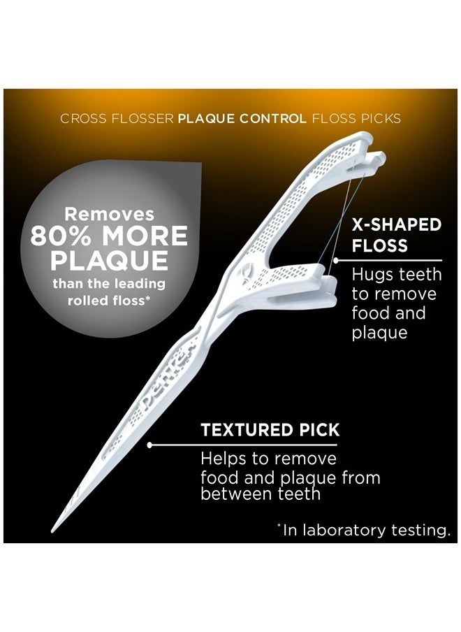 Dentek - خيط تنظيف الأسنان Cross Flosser للتحكم في البلاك، خيط تنظيف على شكل X، 75 قطعة - Image 1