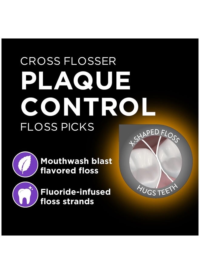 Dentek - خيط تنظيف الأسنان Cross Flosser للتحكم في البلاك، خيط تنظيف على شكل X، 75 قطعة - Image 1