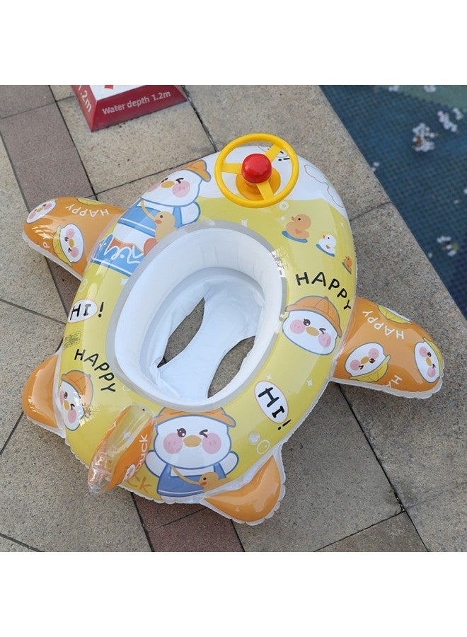 Thickened Children's Steering Wheel Toy Car Horn Boat Baby Water Swimming Ring Inflatable Swimming Seat Ring Seat Boat-Outer Diameter After Inflation:Suitable For 9.00 Kg-30.00 Kg-Inside Diameter After Inflation:Little Monster Airship