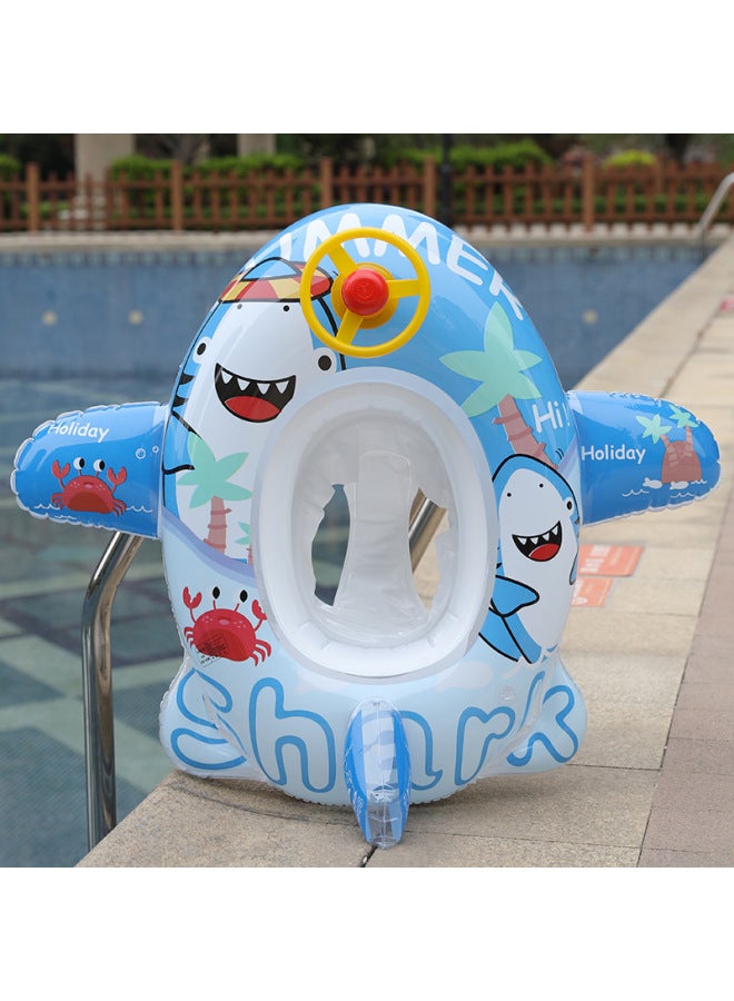 Thickened Children's Steering Wheel Toy Car Horn Boat Baby Water Swimming Ring Inflatable Swimming Seat Ring Seat Boat-Outer Diameter After Inflation:Suitable For 9.00 Kg-30.00 Kg-Inside Diameter After Inflation:Little Monster Airship