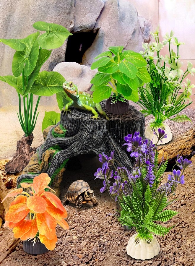 GOZILLA Fish Tank Plants, Reptile Artificial Plastic Plants, Reptile Plants for Terrarium, Aquarium Decorations Resin Pedestal Ornaments for Fish Tank Accessories Set.(5PCS/C-Set) - Image 5