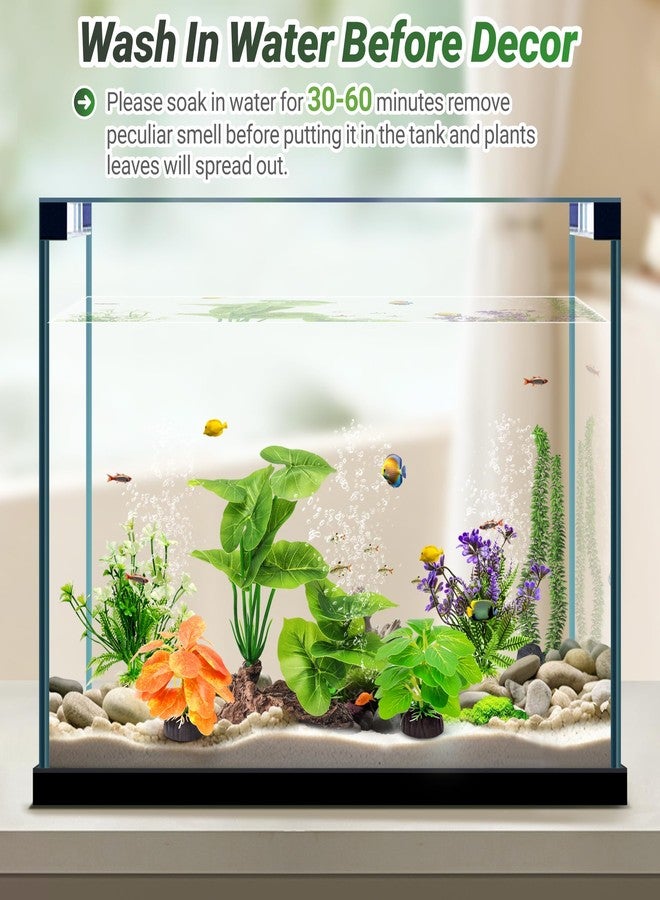 GOZILLA Fish Tank Plants, Reptile Artificial Plastic Plants, Reptile Plants for Terrarium, Aquarium Decorations Resin Pedestal Ornaments for Fish Tank Accessories Set.(5PCS/C-Set) - Image 4