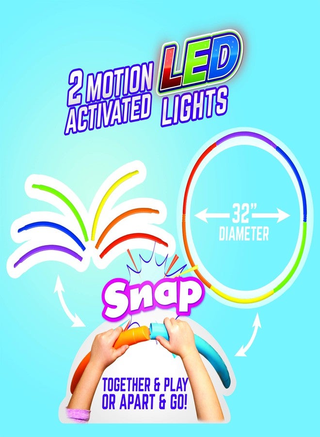 Geospace LED Light Up Snap & Go Multi Color 6 Piece Hula Hoop Toy for Kids Great for Exercise, Birthday Parties (Single Pack) NO Batteries Required - Image 5