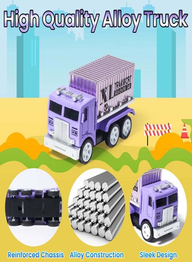 Oriate 6 PCS Diecast Metal Toy Trucks Vehicle Set, Cars Toys with Movable Parts, Mini Pull Back Toy Cars for Kids, Include Garbage Truck, Dump Truck, for Boys & Girls Age 3 4 5 6 + - Image 4