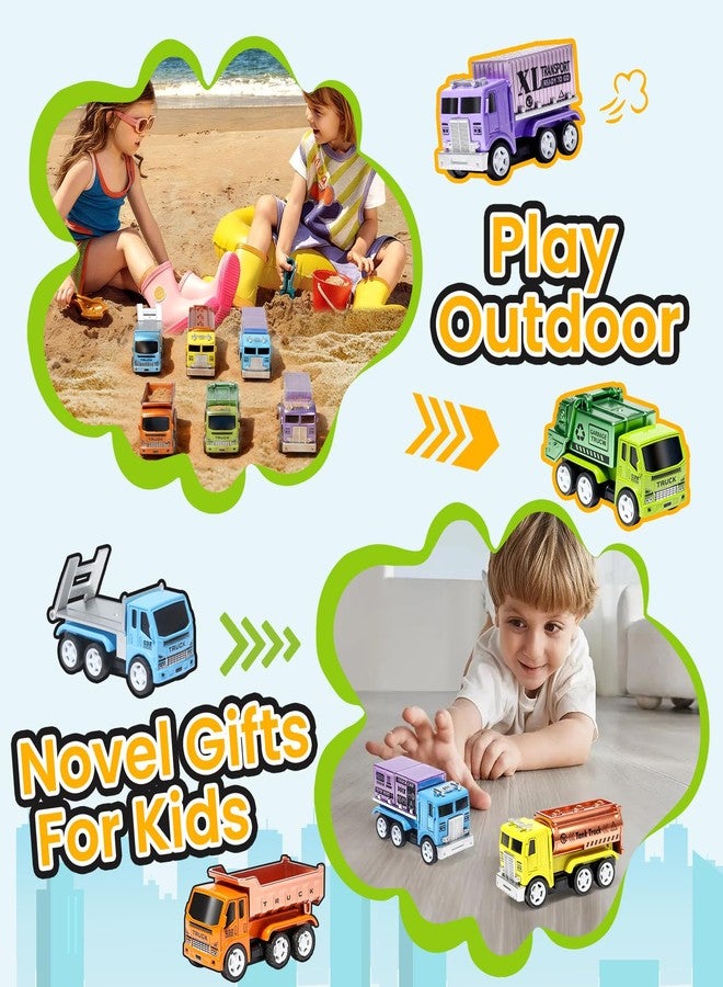 Oriate 6 PCS Diecast Metal Toy Trucks Vehicle Set, Cars Toys with Movable Parts, Mini Pull Back Toy Cars for Kids, Include Garbage Truck, Dump Truck, for Boys & Girls Age 3 4 5 6 + - Image 5