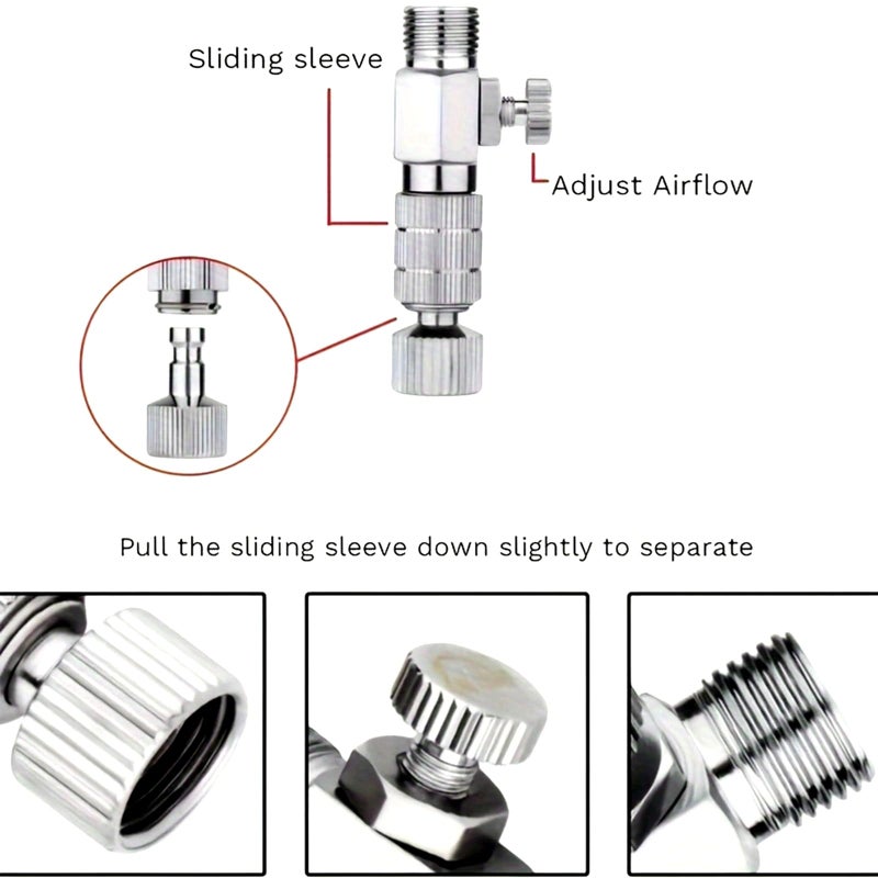 Spedertool 16 Pcs Airbrush Adapter Set, 1/8 and 1/4 Inch Male/Female Connectors, Quick Disconnect - Image 3