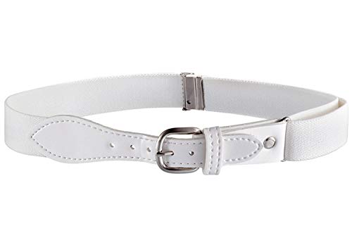 HOLD'EM HOLD’EM Kids Toddler Belt Leather Closure Elastic - White - Image 1