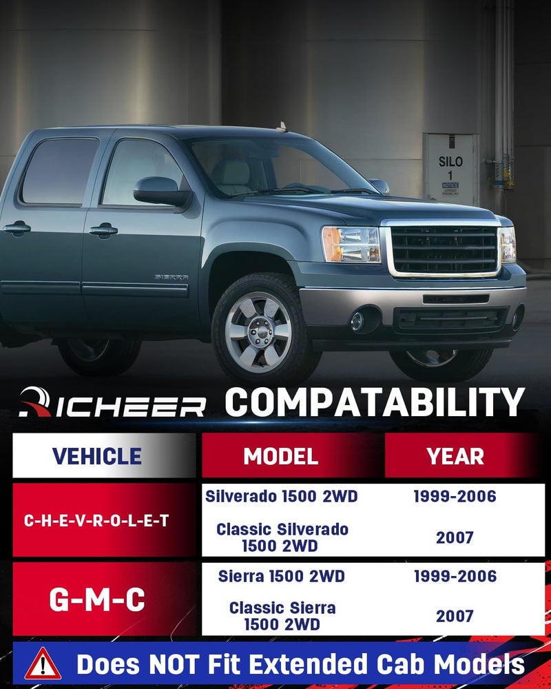 Richeer 2" Front Leveling Lift Kit for 1999-2006 Silverado 1500 Sierra 1500 (2WD Only), Classic 2007 Chevy Silverado 1500 2WD,Leveling Lift Kit Forged Front Strut Spacers Raise your Vehicle by 2" - Image 2