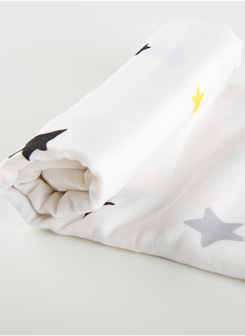 Sand Whale  100% Organic Cotton Baby Swaddle  - Image 2
