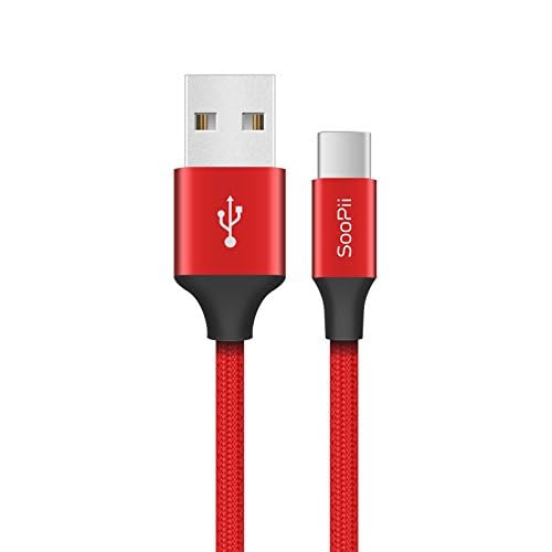 Soopii Original Type c Fast Charging USB Data Cable - Reversible Charger, 1.2 Meter Long, Nylon Braided, Aluminum Connector Support .(Red) - Image 2