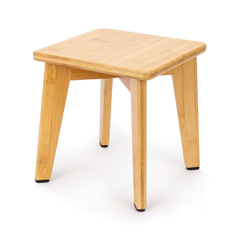 StrongTek StrongTek Bamboo Step Stool for Kids and Adults Sturdy and Versatile Short Foot Stool for Bathroom Kitchen Bedroom Compact 10inch Small Wood Stool Plant Stand Natural