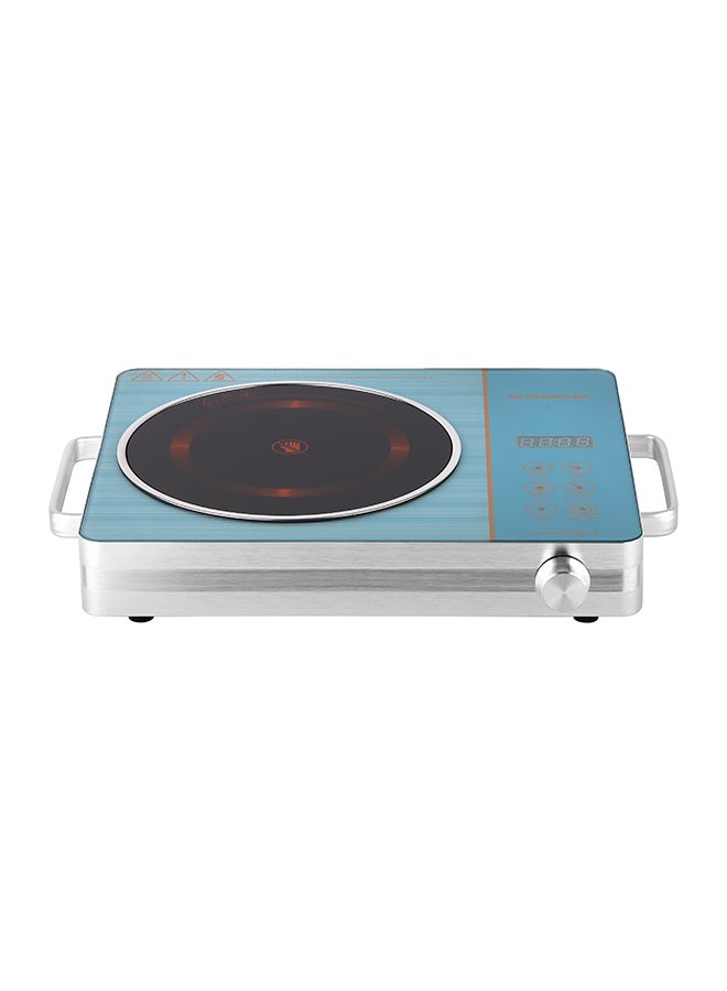 Olsenmark Infrared Cooker, Multi Function, High Heating Efficiency, Symbol Touch Button+ Knob, Aluminium Housing, Child Safety Lock, Timer Setting, Sensor Touchpad, Multi Stage Cooking Option 2000 W OMIC2279 Silver/Blue - Image 1