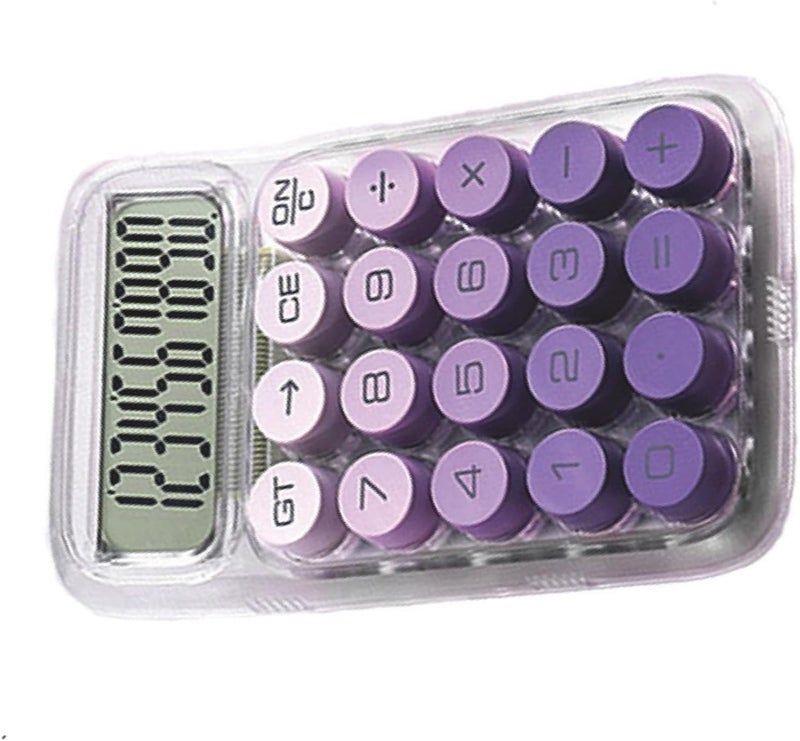 Electronic Calculator Transparent 10 Digit Display Cute Portable Creative Colourful Modern Calculators - Image 1