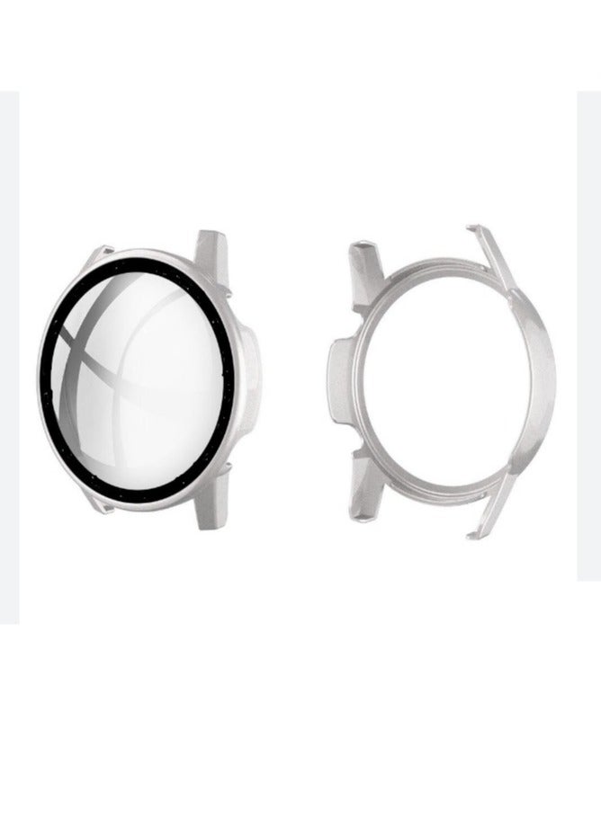 هواوي واتش جي تي 4، واقي شاشة مضاد للخدش ومقاوم للصدمات لهاتف هواوي جي تي 4 + غطاء من البولي كربونات، زجاج مقوى بصلابة 9H، حافظة حماية كاملة لهاتف هواوي جي تي 4 مقاس 46 مم فضي - Image 1