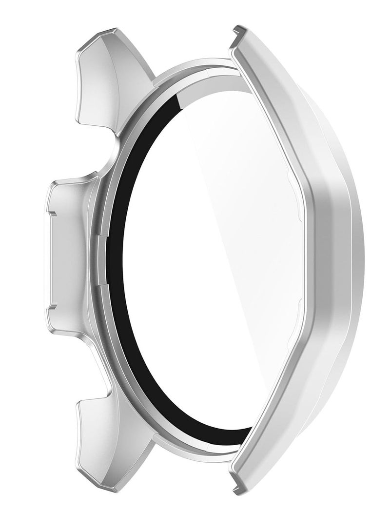 هواوي واتش جي تي 4، واقي شاشة مضاد للخدش ومقاوم للصدمات لهاتف هواوي جي تي 4 + غطاء من البولي كربونات، زجاج مقوى بصلابة 9H، حافظة حماية كاملة لهاتف هواوي جي تي 4 مقاس 46 مم فضي - Image 2