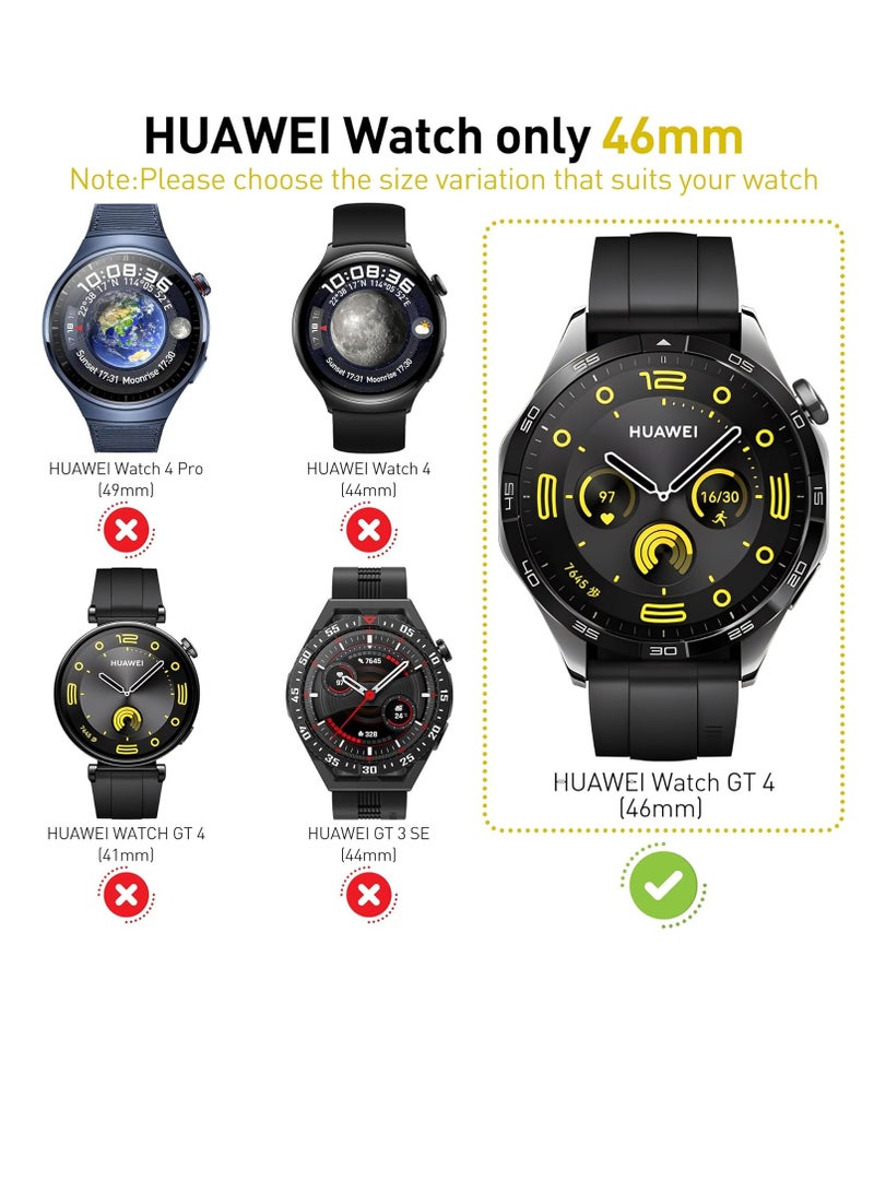 هواوي واتش جي تي 4، واقي شاشة مضاد للخدش ومقاوم للصدمات لهاتف هواوي جي تي 4 + غطاء من البولي كربونات، زجاج مقوى بصلابة 9H، حافظة حماية كاملة لهاتف هواوي جي تي 4 مقاس 46 مم فضي - Image 4