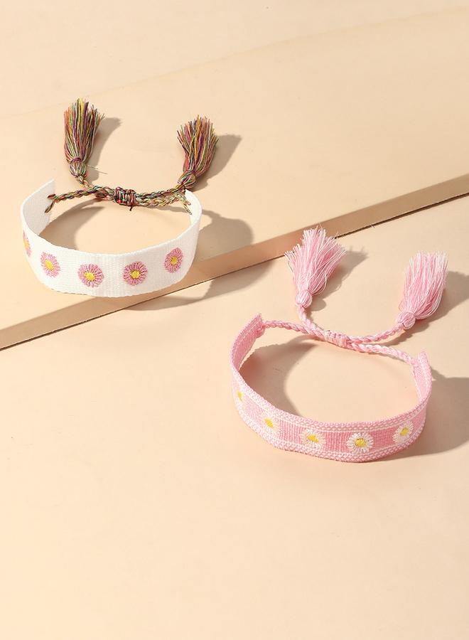 Take Two 2pcs Floral Weaving bracelet - Image 4