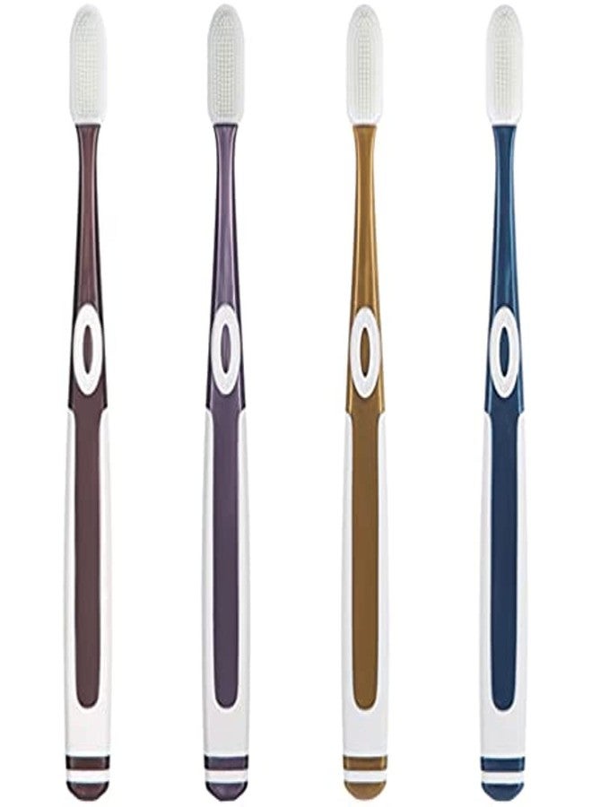 TEONEI Silicone Toothbrush Bristles - Extra Soft Toothbrush for Sensitive Teeth, 4 Pack (Color Random) - Image 1