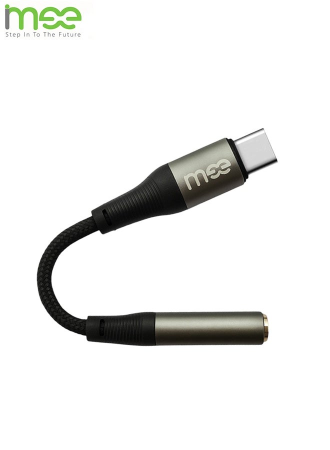 آیمی محول كابل صوت Imee Type-C إلى AUX مقاس 3.5 مم، سلك مضفر من النايلون المتين مع غلاف من سبائك الألومنيوم لنقل صوت عالي الجودة بدون فقدان، متوافق عالميًا مع أجهزة Apple وAndroid وWindows Type-C، بطول 0.12 متر (طراز IM-225) - Image 2