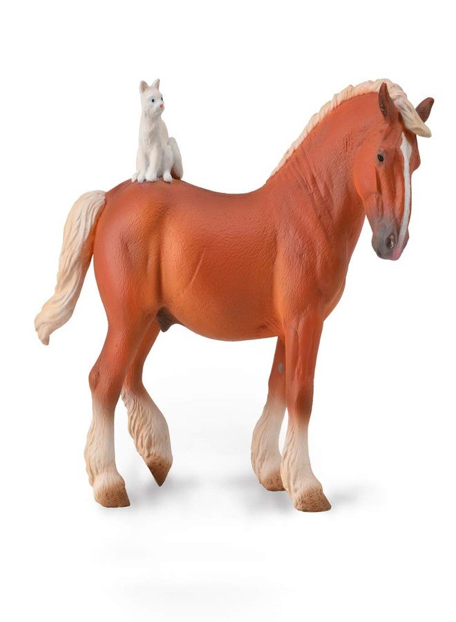 CollectA Reeves International CollectA 88916 Draft Horse with Cat, 6.22" x 4.72"