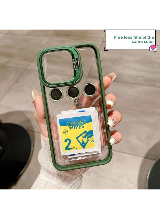 Generic - Creative Invisible Stand For Iphone 15 Pro Max Case Suitable For Iphone Camera Film Transparent Digital Computer/For Iphone Protective Cover-Color:Cangling Green-Applicable Model:For Iphone15 - Image 1
