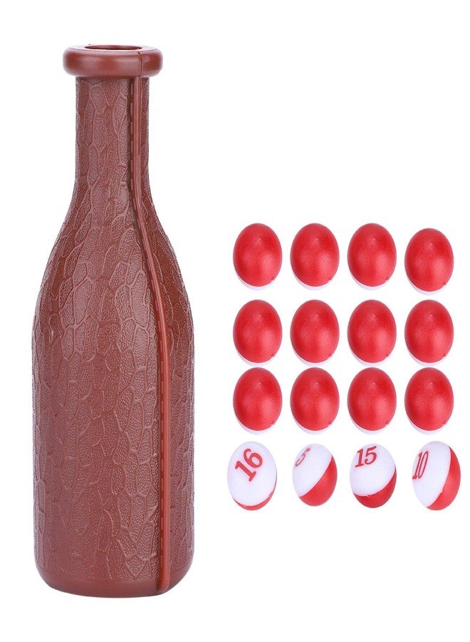 Fockety 16 Numbered Rubber Pool Dice, Great Brown Shaker Bottle, for Pea and Pool and Others - Image 1
