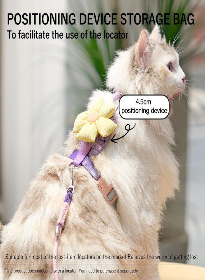 Touchdog Rainbow Sunflower Cat Harness Set - GPS Pocket & Escape Proof, Lightweight Vest for Stylish Adventures (Purple Lavender Twilight Kit, Small) - Image 3