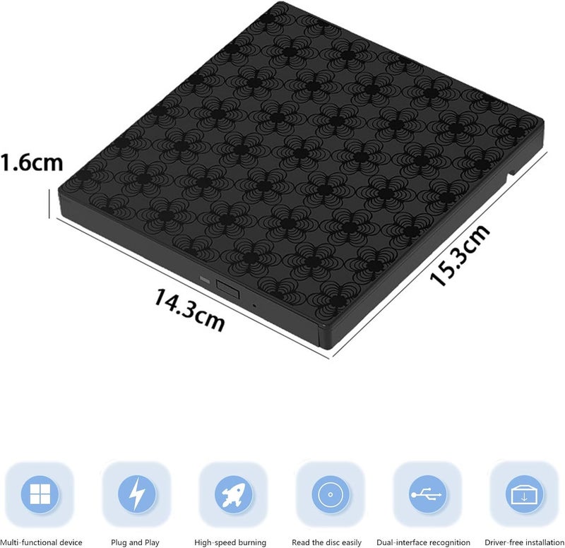 مسجل أقراص ROM محمول بكفاءة مع نقل USB عالي السرعة لأنظمة تشغيل متعددة محرك أقراص متكامل - Image 3