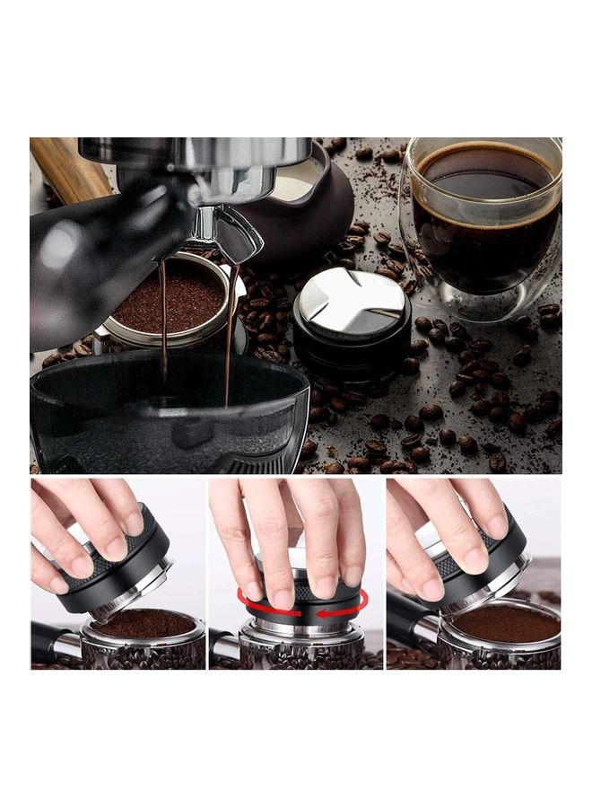 NIBEMINENT 51mm Non-slip Coffee Tamper Silver/Black - Image 4