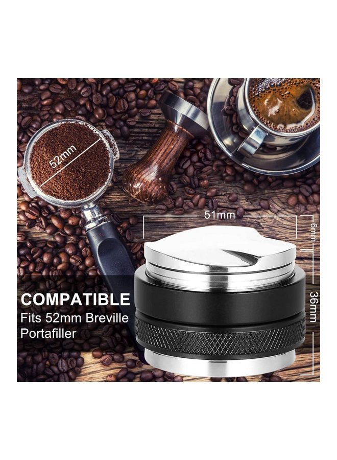 NIBEMINENT 51mm Non-slip Coffee Tamper Silver/Black - Image 2