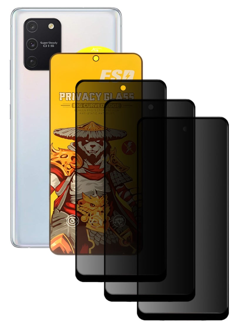 ESD 3 Pieces Tempered Dustproof Privacy Glass Screen Protector Compatible For Samsung Galaxy S10 Lite - Image 1