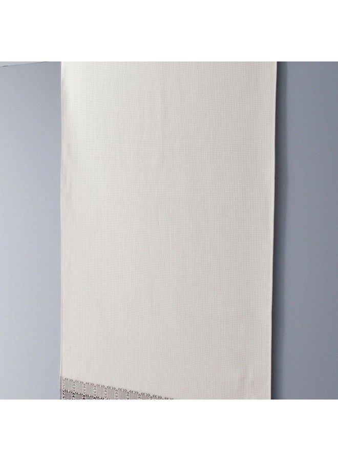 MTS High Quality Soft Terry Cotton Towel White and Black 70 x 140 cm 065-24WHT