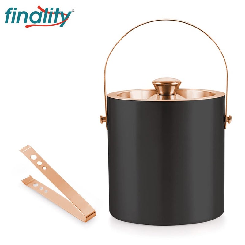 finality Stainless Steel Copper Ice Bucket with Lid Ice Tong and Peg Measure 175 Liter Keeps Ice Cold for 6 Hours Entertain in Style with The Copper Tong and Peg Measure Included - Image 2