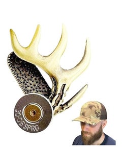 Generic Antler caap Stylish Rustic Brass Multicolor Antler Hat Clip for Men - Deer Hunting Accessory  - Image 1