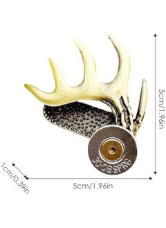Generic Antler caap Stylish Rustic Brass Multicolor Antler Hat Clip for Men - Deer Hunting Accessory  - Image 2