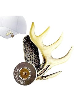 Generic Antler caap Stylish Rustic Brass Multicolor Antler Hat Clip for Men - Deer Hunting Accessory  - Image 3