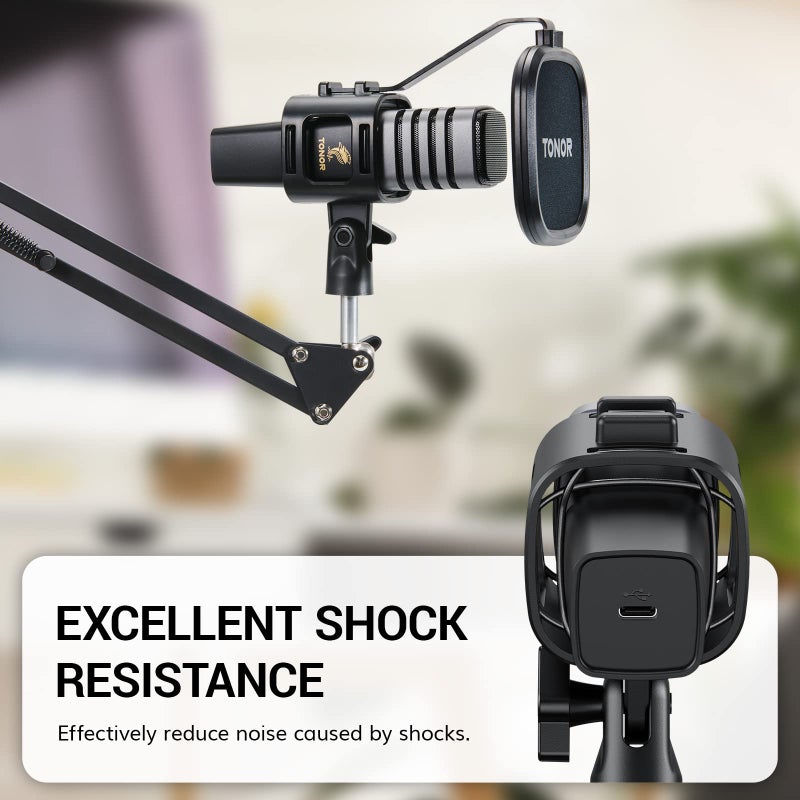 TONOR TONOR USB Microphone Kit, PC Podcast Recording Cardioid Condenser Computer Mic Set for Gaming, Streaming, Singing, Voice Over, YouTube, Studio Mic Bundle with Adjustable Arm Stand, TC30+  - Image 5