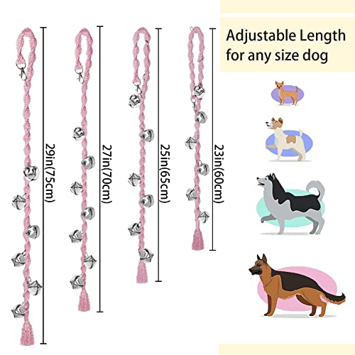 GINIDEAR Dog Bells to Go Outside & Puppy Potty Training, Adjustable Dog Door Bell Ring to Go Potty, Handmade with Premium Yarn. Twisted Style, LightPink - Image 4