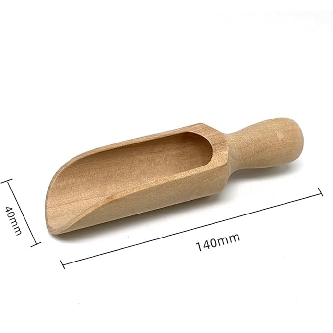 ريحني قطعتان 140 مم من ملح الاستحمام، مغرفة خشبية كبيرة للدقيق، مغرفة خشبية كبيرة، مغارف خشبية للمطبخ، مغرفة كبيرة جدًا لحبوب القهوة، برطمانات توابل، ملعقة خشبية - Image 2