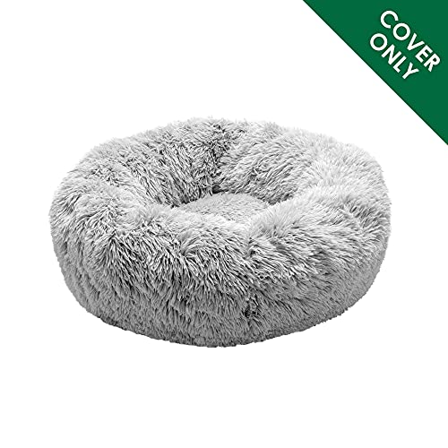 Furhaven Replacement Donut Dog Bed Cover Plush Long Faux Fur Calming Cuddler Machine Washable Misty Gray Medium - Image 3