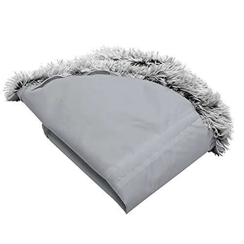 Furhaven Replacement Donut Dog Bed Cover Plush Long Faux Fur Calming Cuddler Machine Washable Misty Gray Medium - Image 1