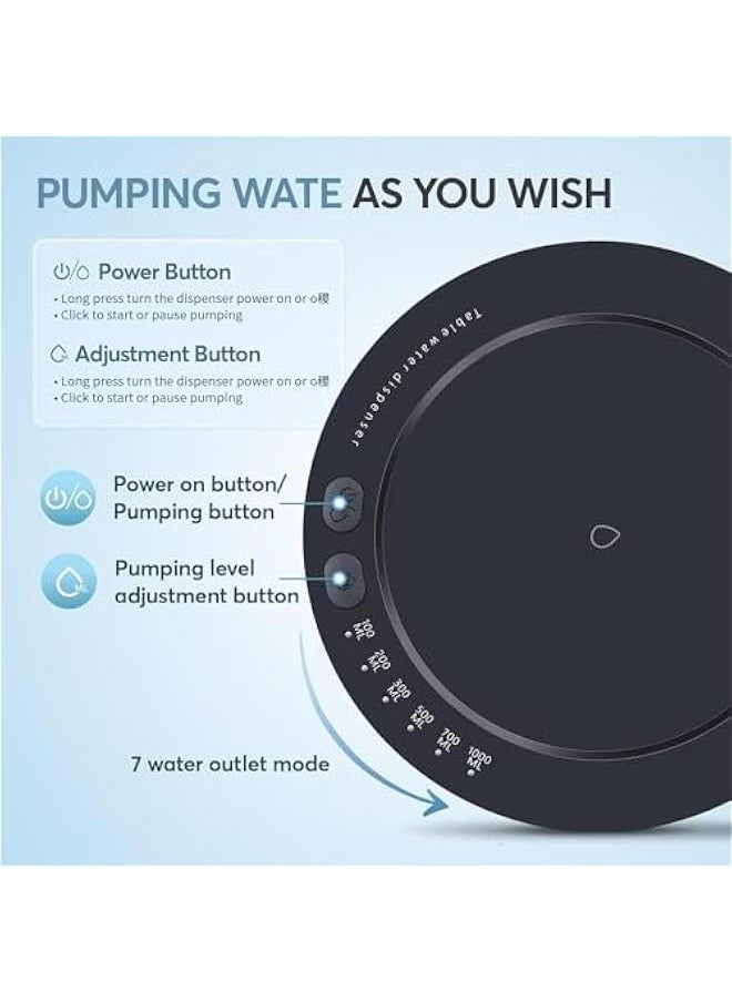 TRASSLE Desktop Water Dispenser with USB Charging,Portable Electric Pump for Home, Office, and Camping - Nightstand and Bedside Water Bottle Dispenser  - Image 2