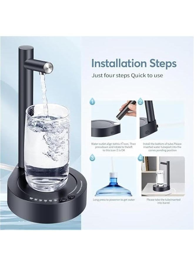 TRASSLE Desktop Water Dispenser with USB Charging,Portable Electric Pump for Home, Office, and Camping - Nightstand and Bedside Water Bottle Dispenser  - Image 5